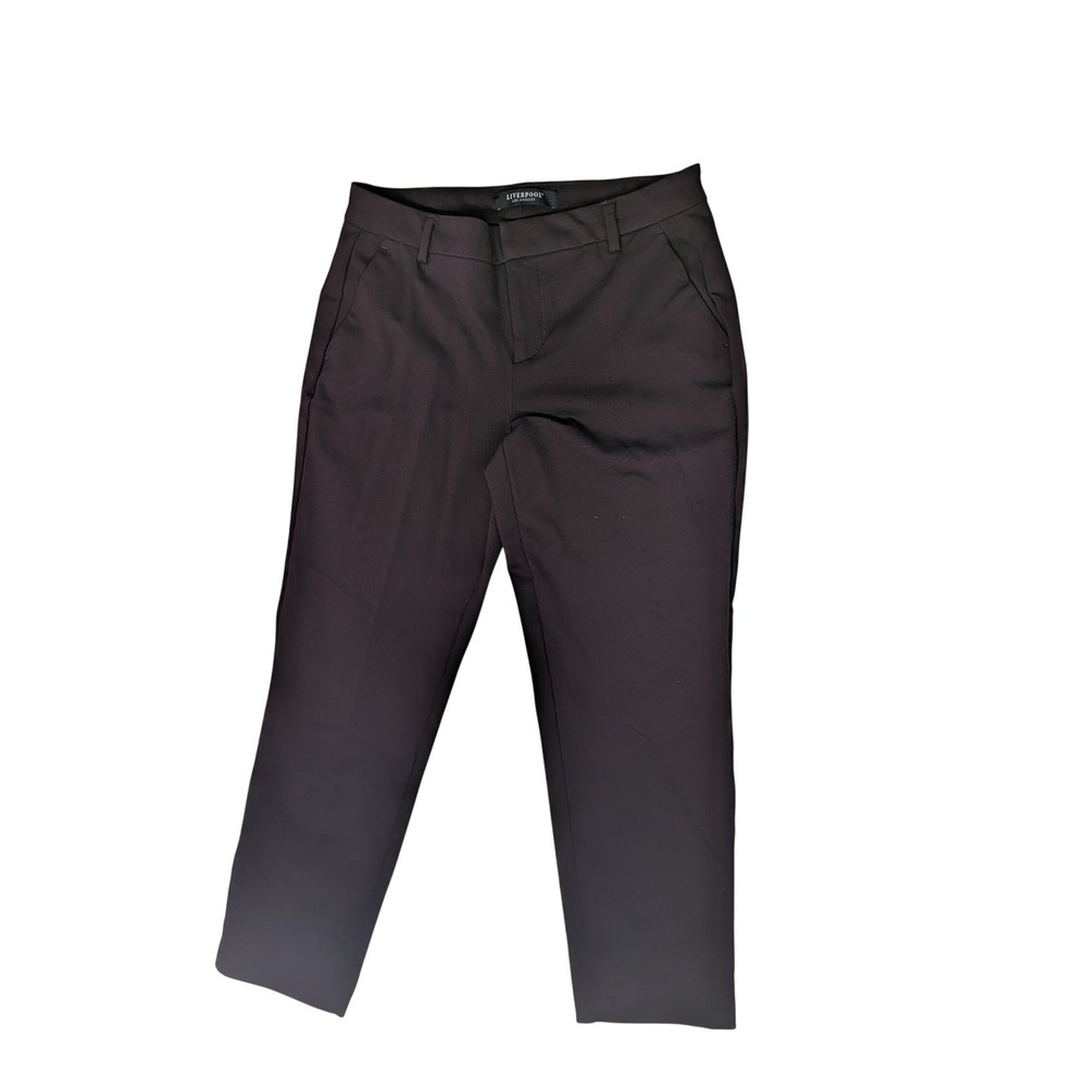 Liverpool Los Angeles Kelsey Knit Trousers Burgundy Straight Leg Pants 10/30